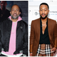 (L-R) Issa Rae, Kenya Barris, John Legend, Sanaa Lathan.